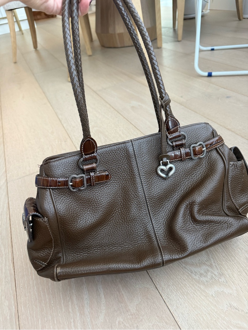 Vintage Brighton Brown Leather Baguette Style Shoulder Purse